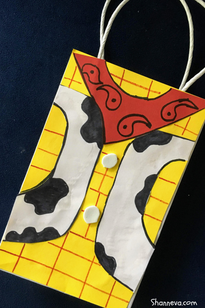 Completed Woody Toy Story Gift Bag